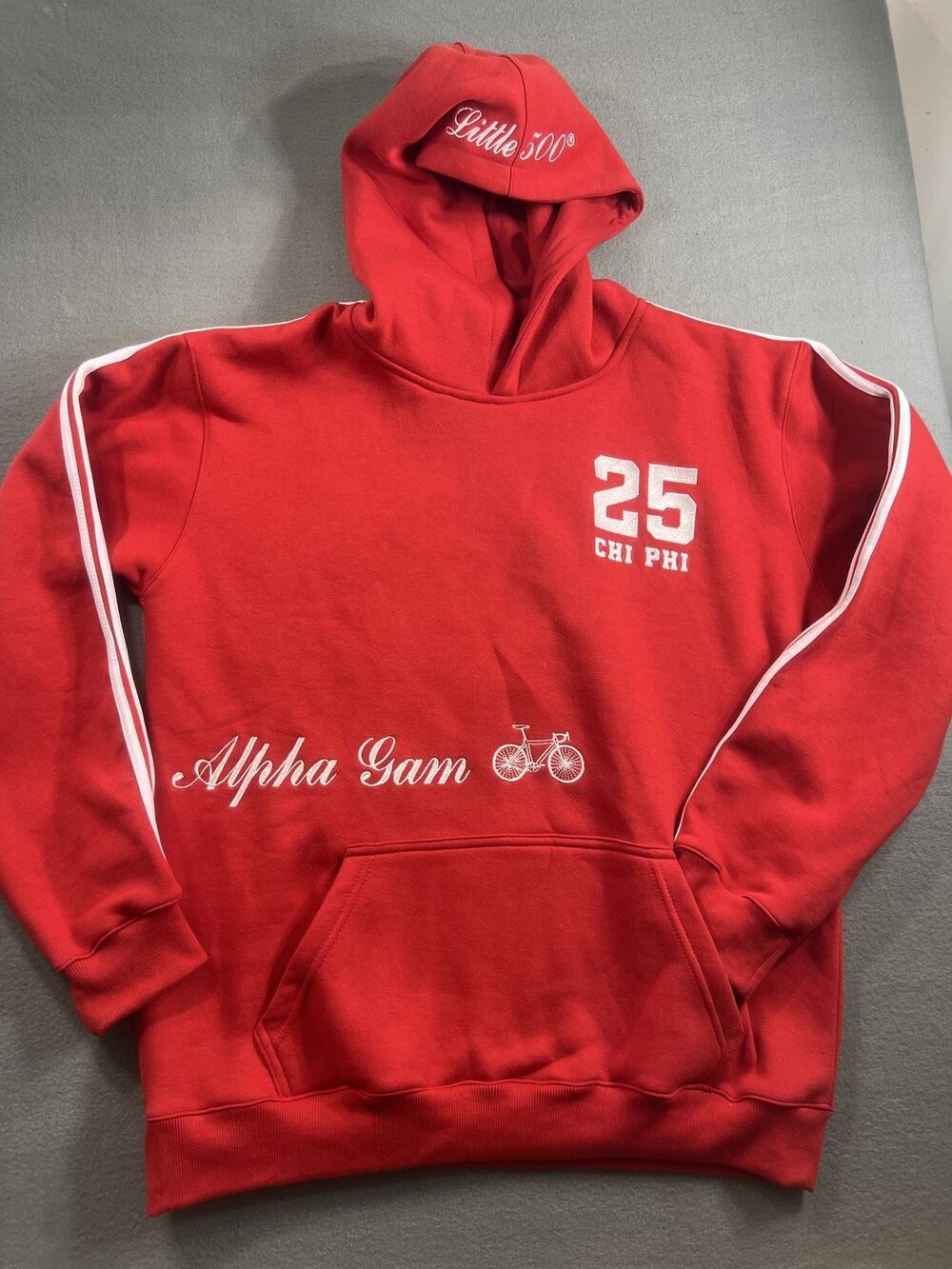 Habits Pullover Hoodie Alpha Gam Embroidered Bicycle Graphic Little 500 - XL Red